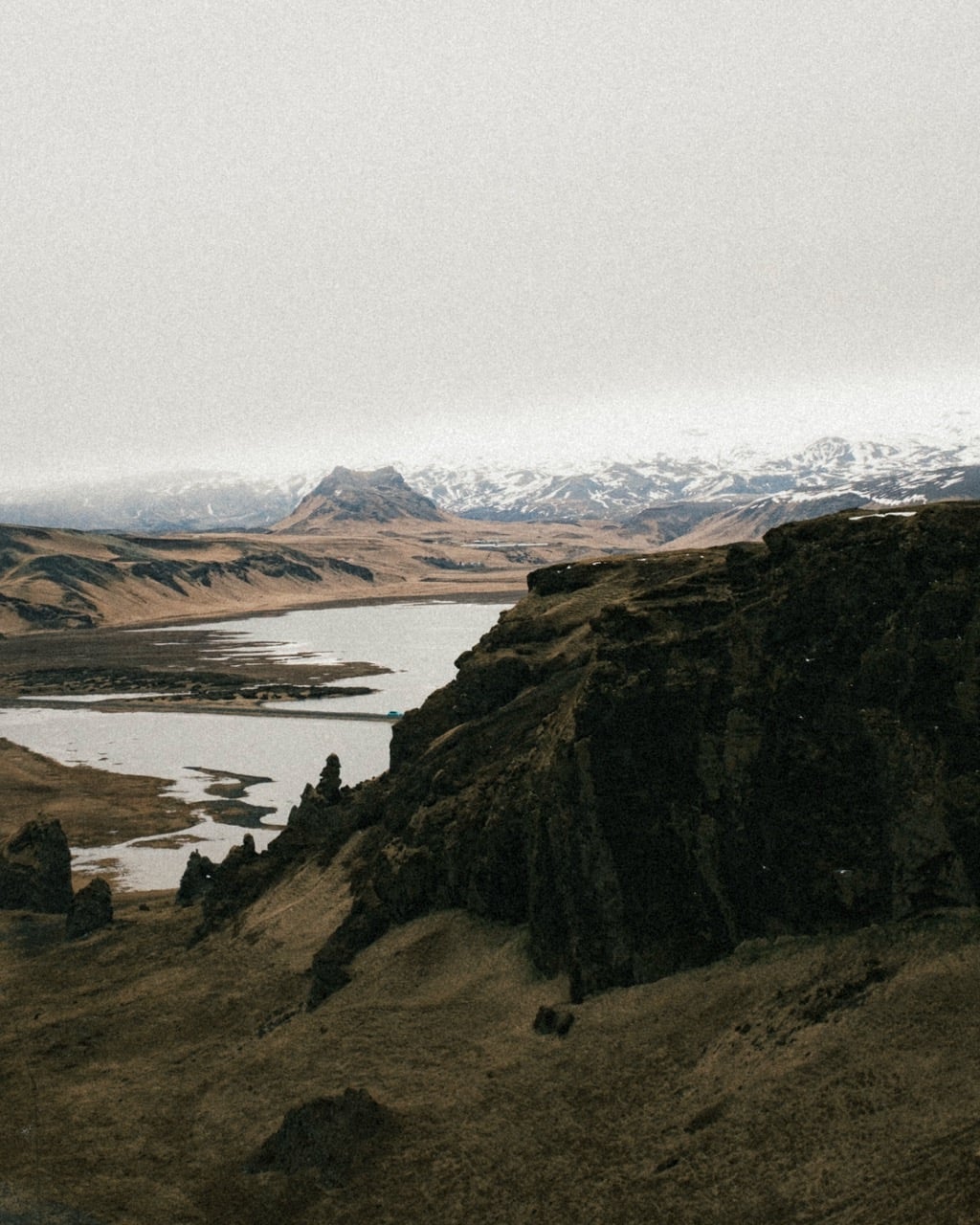 Views of the surrounding landscape at Dyrhólaey in Iceland