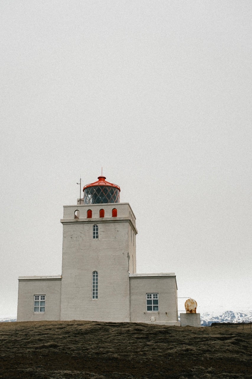 The lighthouse on a cliff at Dyrhólaey, Iceland