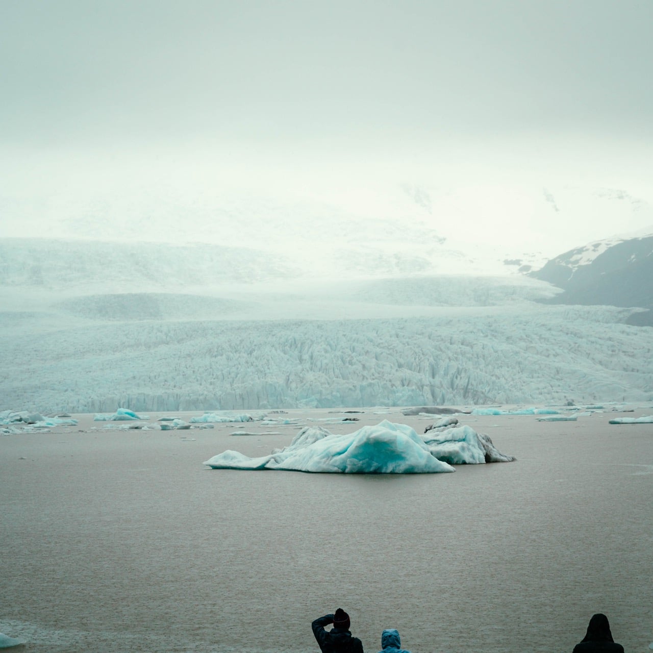 People looking at Fjallsárlón, Iceland