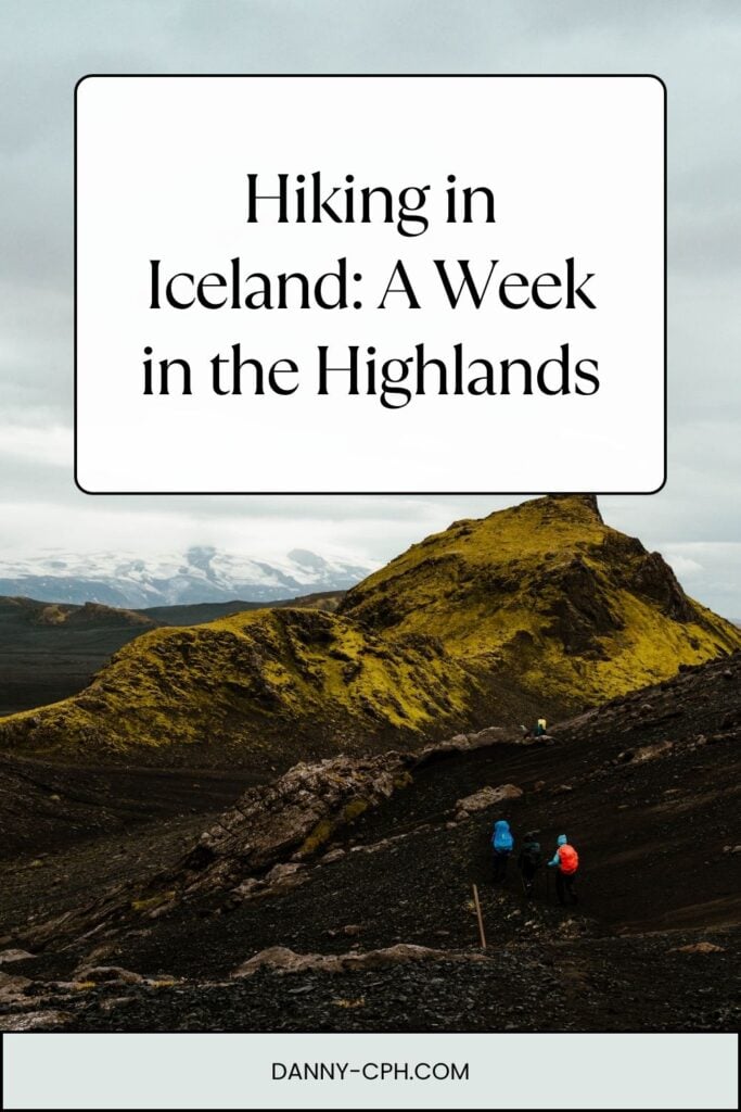 A Pinterest pin for a blog post about hiking on The Iceland Trail