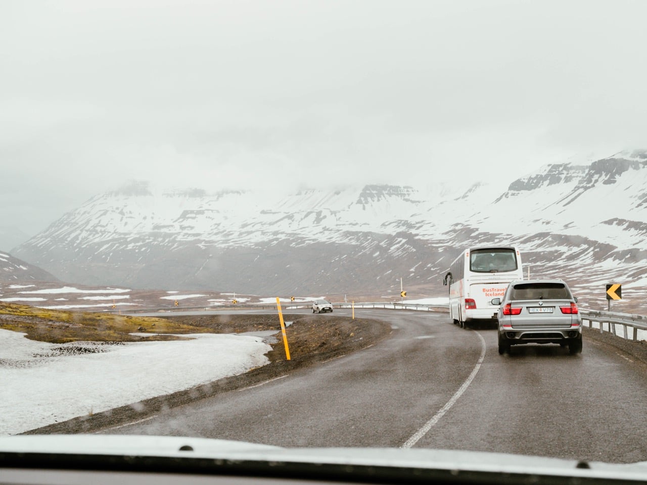 The road leading to Seydisfjordur in Iceland