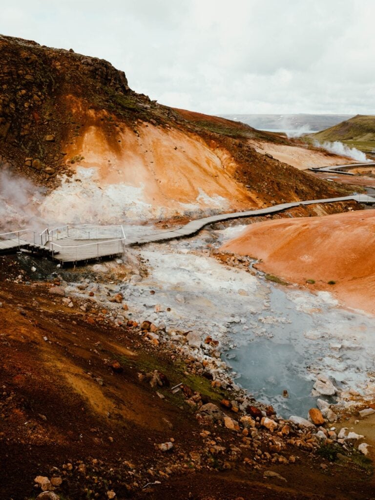 Colorful rocks at the Seltun geothermal area