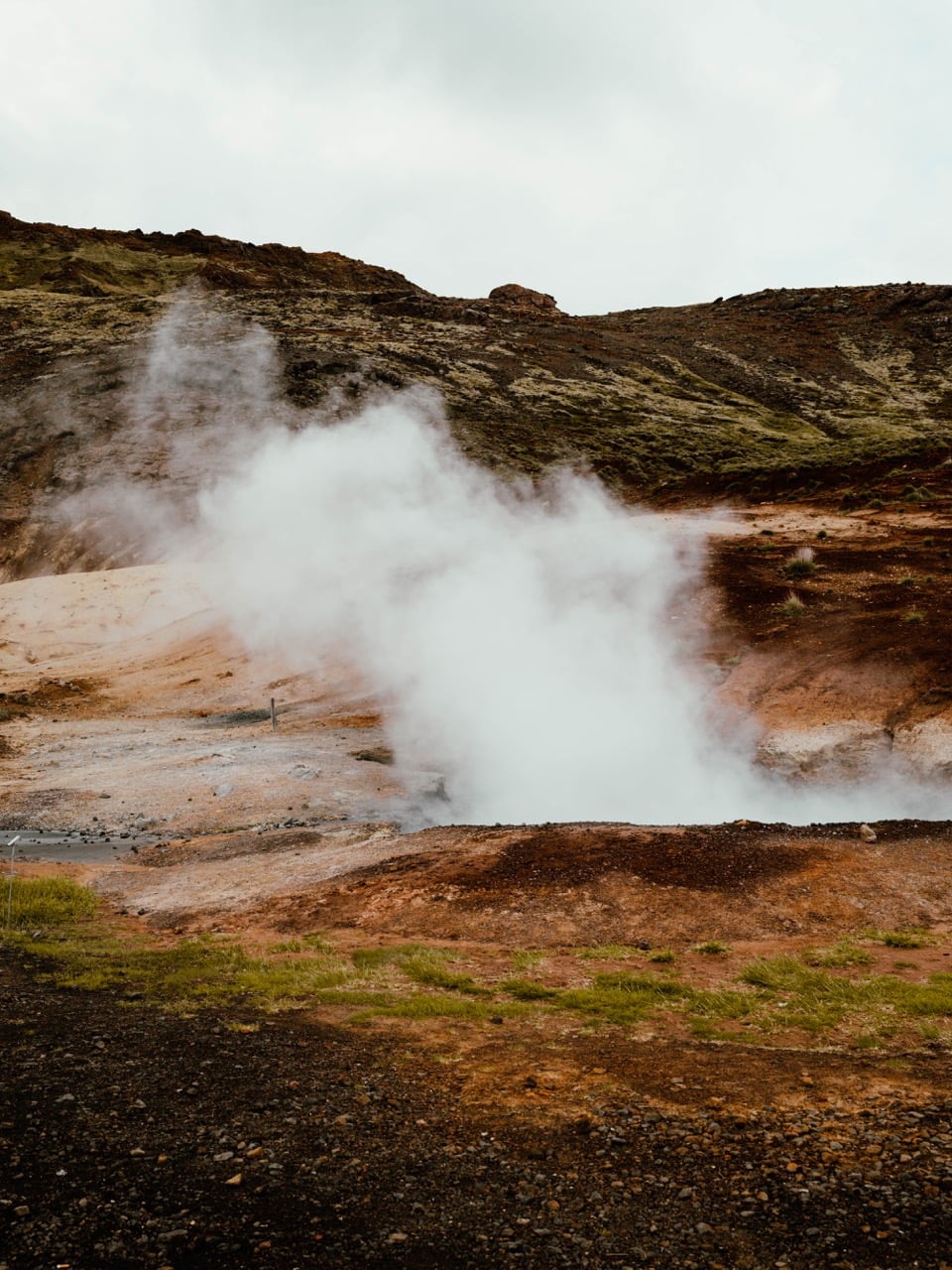 Hot water bubbling at Seltun in Iceland
