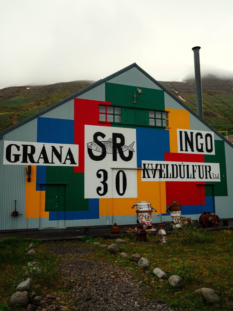 A colorful building in Siglufjordur, Iceland