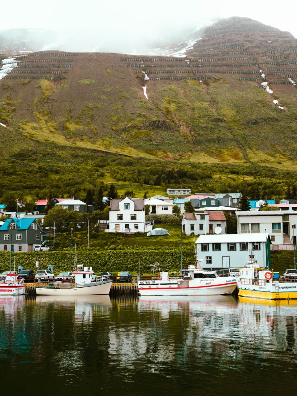 The harbor area in Siglufjordur, Iceland
