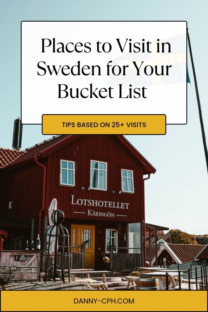 A Pinterest pin for an article about the best places to visit in Sweden